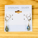 Sterling Silver Smokey Crystal Dangle Earrings