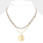 Fashion Layered Circle Pendant Necklace