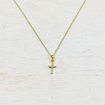 SS Princess Collection Small CZ Cross 16-18”