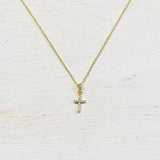 SS Princess Collection Small CZ Cross 16-18”