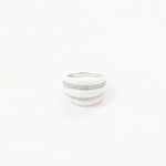 Sterling Silver Estate White and Clear Stone Ring