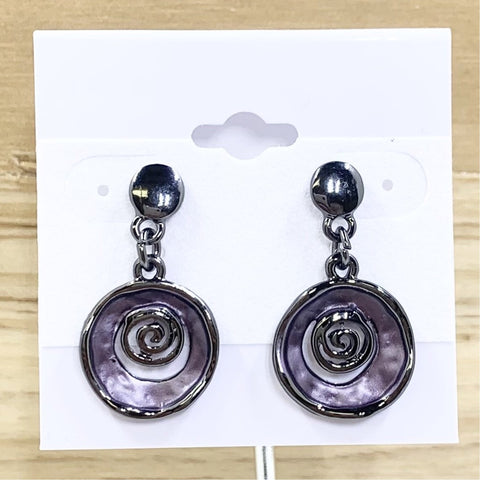Gunmetal Purple Fashion Earrings