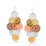 Fashion Tri-Tone Dangle Earrings