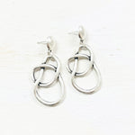 Fashion Silver Tone Abstract Earrings