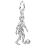 Sterling Silver Female Soccer Player Charm