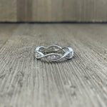 Sterling Silver Studded Twist Ring