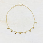 SS Gold Plated Dangle Star Anklet