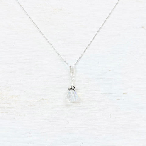 Sterling Silver April Necklace