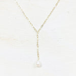 Sterling Silver Gold Plated Pearl Drop Necklace