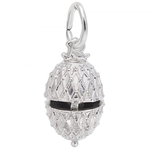 Sterling Silver Easter Egg with Chick Charm