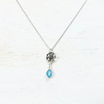 Sterling Silver March Flower Drop Necklace