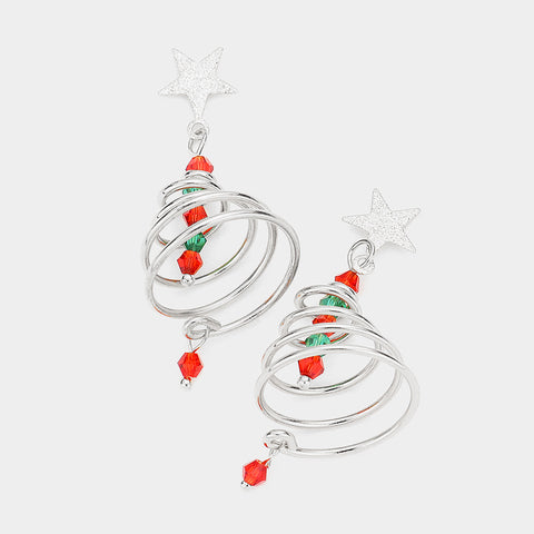 Fashion Wire Christmas Tree Earrings