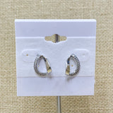 Fashion Half Pave Twist Studs