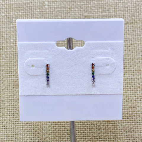 Silver Tone Rainbow Stud