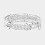 Fashion Silver Tone Adjustable Rhinestone Bracelet
