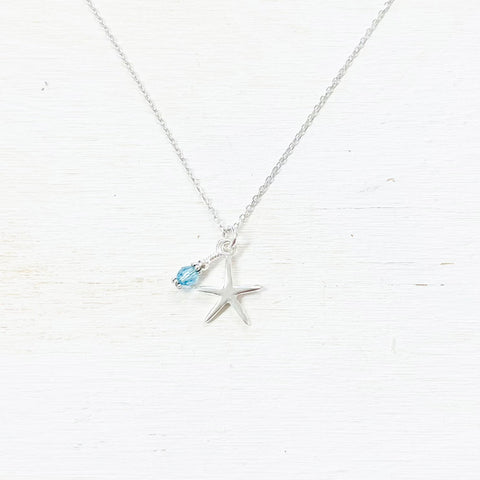 Sterling Silver Starfish Charm Necklace