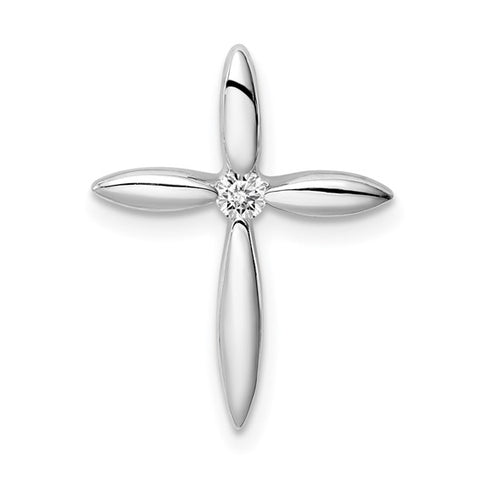 Sterling Silver Center CZ Cross Necklace