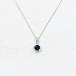 Sterling Silver September Halo Necklace
