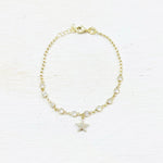 Sterling Silver Gold Plated Star Charm Bracelet