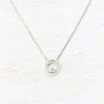 Sterling Silver and 18k Gold Circle Estate Necklace