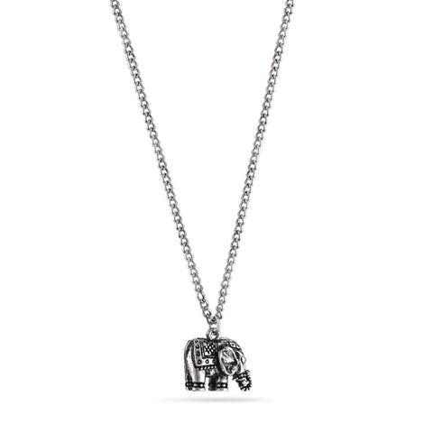 Fashion Silver Tone Elephant Necklace