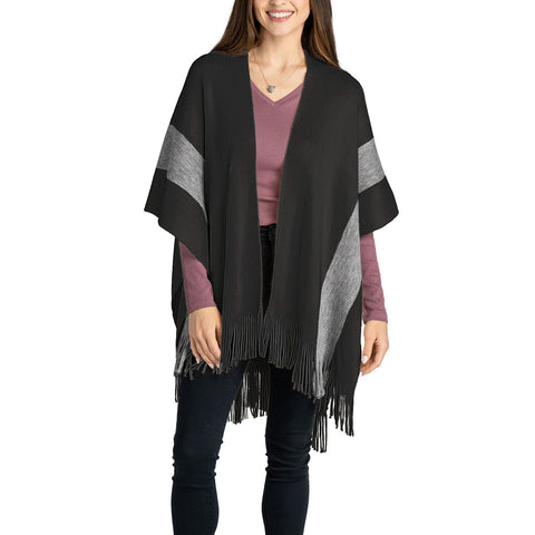 Sonoma Ruana- Black & Grey