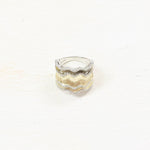 Sterling Silver Estate Gold Tone w/ Diamonds Ring