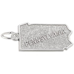 Sterling Silver Pennsylvania Map Charm