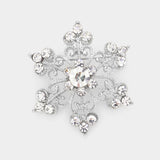 Fashion Rhinestone Snowflake Pin