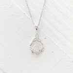 Sterling Silver CZ  Claddagh Necklace