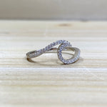 Sterling Silver CZ Wave Ring