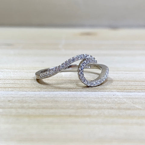 Sterling Silver CZ Wave Ring
