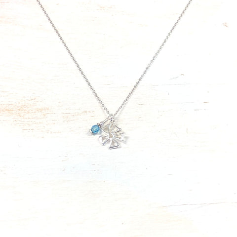 Sterling Silver March Flower Necklace