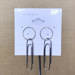Sterling Silver Paperclip Dangle Stud