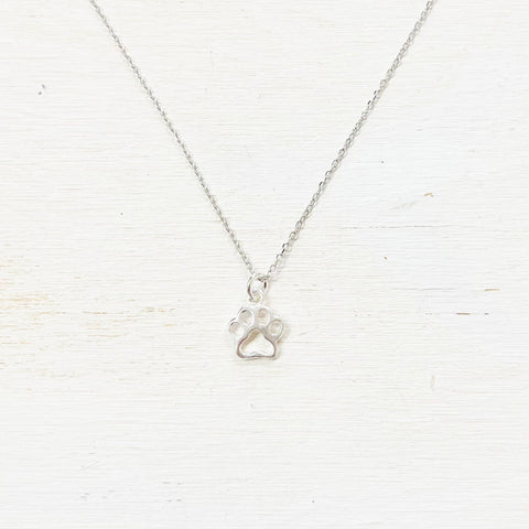 Sterling Silver Paw Print Necklace
