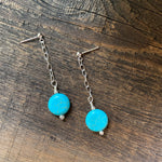 Sterling Silver Turquoise Chain Earring