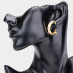 Fashion Rectangle Stone Cluster Hoops