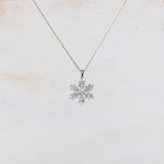 Sterling Silver CZ Snowflake Necklace