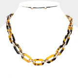 Fashion Open Link Tortoise Shell Necklace Set