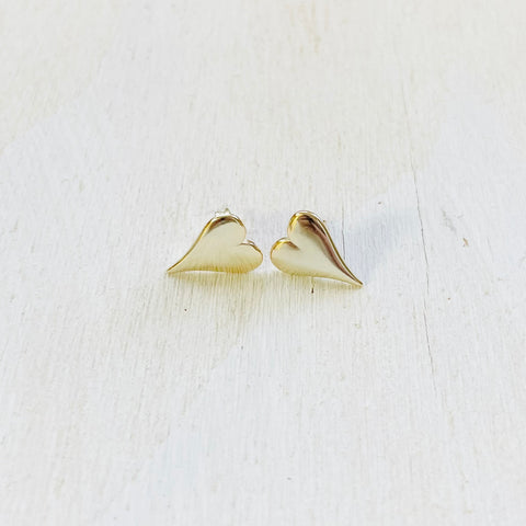 Gold Tone Sterling Silver Heart Earrings