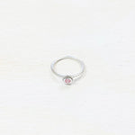Sterling Silver Estate Light Pink Stone Ring