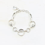Fashion Circle Link Bracelet w/ Stone Accents