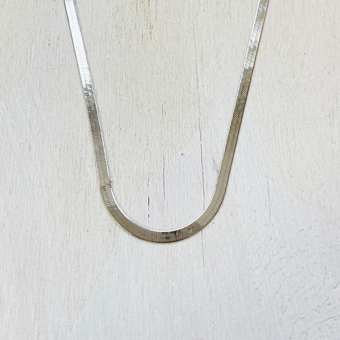 16” Sterling Silver Thin Herringbone Chain