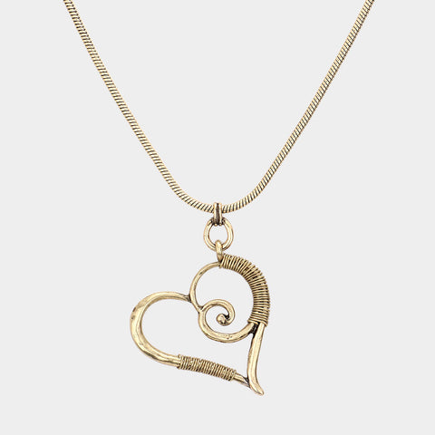 Fashion Gold Tone Heart Necklace Set