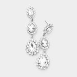 Fashion Silver Tone Teardrop Dangle Earrings