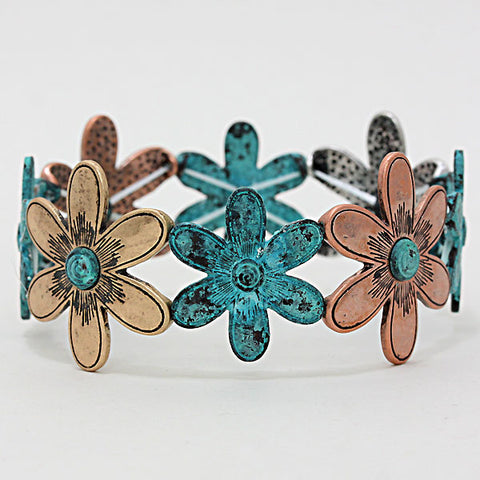 Fashion Multi Color Flower Stretch Bracelet