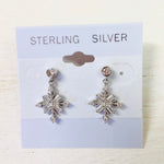 Sterling Silver Dangle Snowflake Earrings