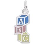 Sterling Silver ABC Baby Blocks Charm