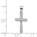 Sterling Silver Cross w/ CZ Pendant Necklace