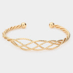 Fashion Gold Tone Twisted Cuff